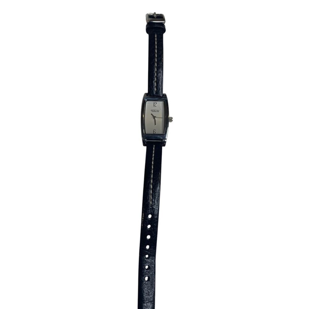 Talbots Womens Wristwatch Silvertone Rectangular Face Working - Picture 2 of 8